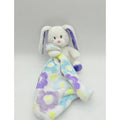 Little Miracles Bunny Lovey Security Blanket Flower Print Purple White Blue Baby
