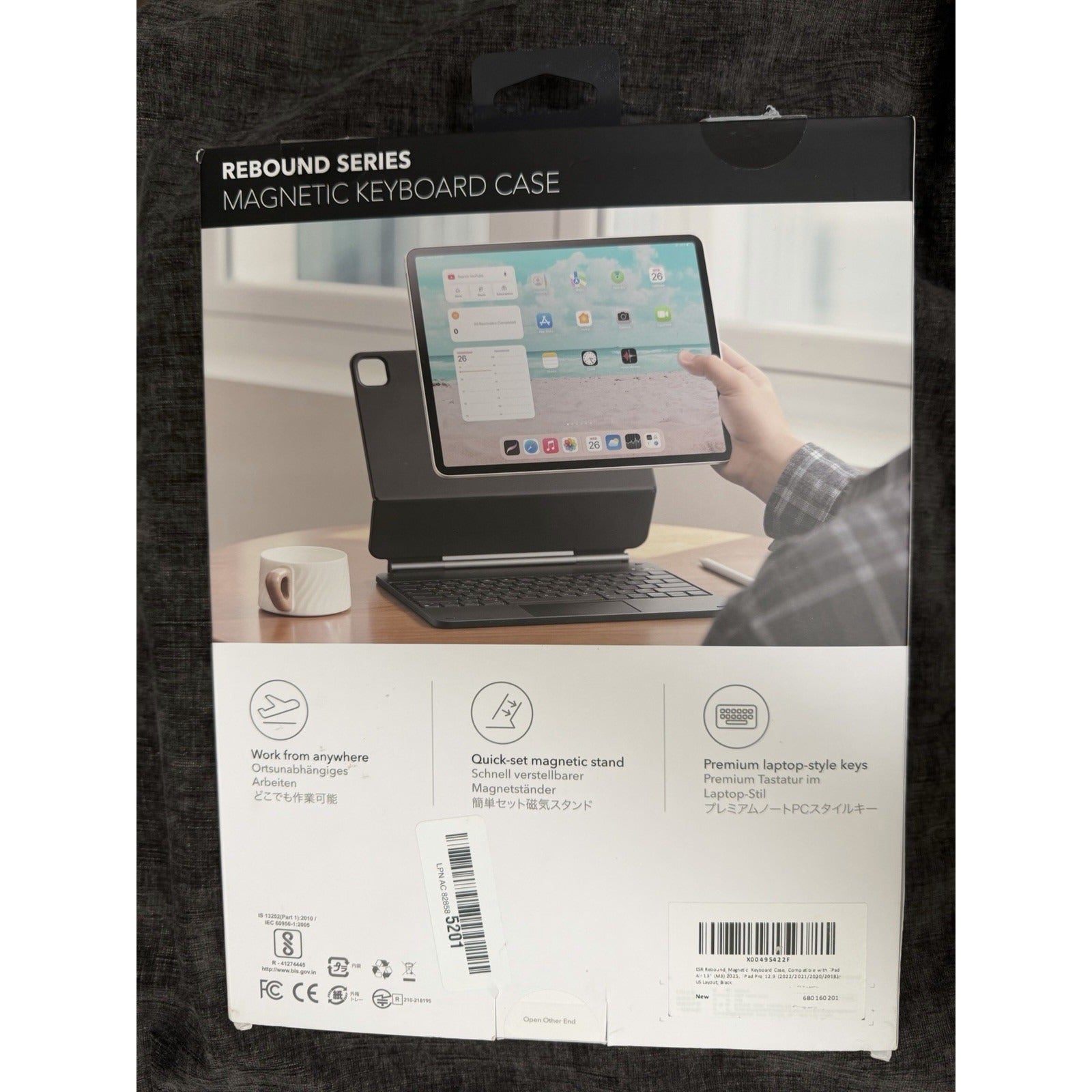 ESR Magnetic Keyboard Case iPad Air 13”  (2025/2024) & Pro 12.9” (6/5/4/3 Gens)