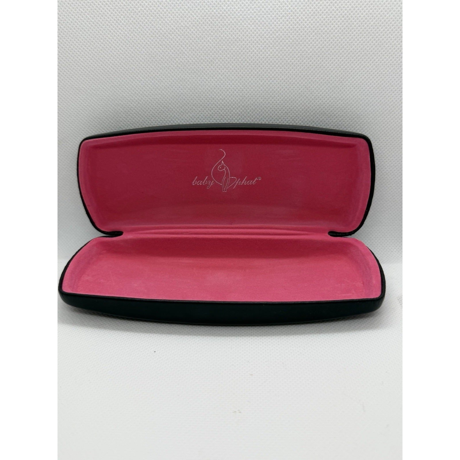 Baby Phat Eye Glasses Sunglasses Hinged Black Clamshell Hard Case Pink Liner
